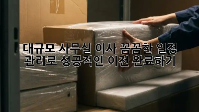 대규모 사무실 이사? 꼼꼼한 일정 관리로 성공적인 이전 완료하기!